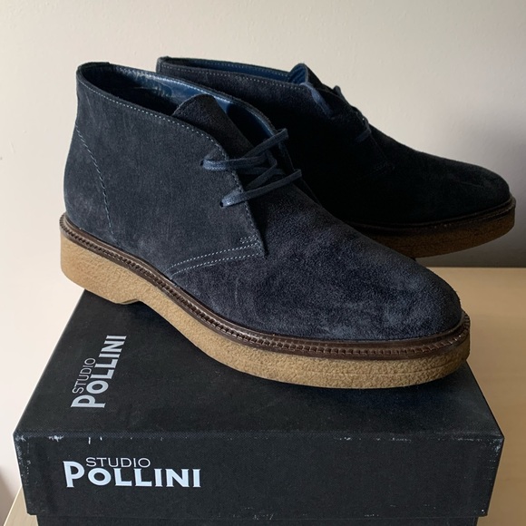 Pollini blue suede ankle boots, blue, size 39 - Picture 6 of 8